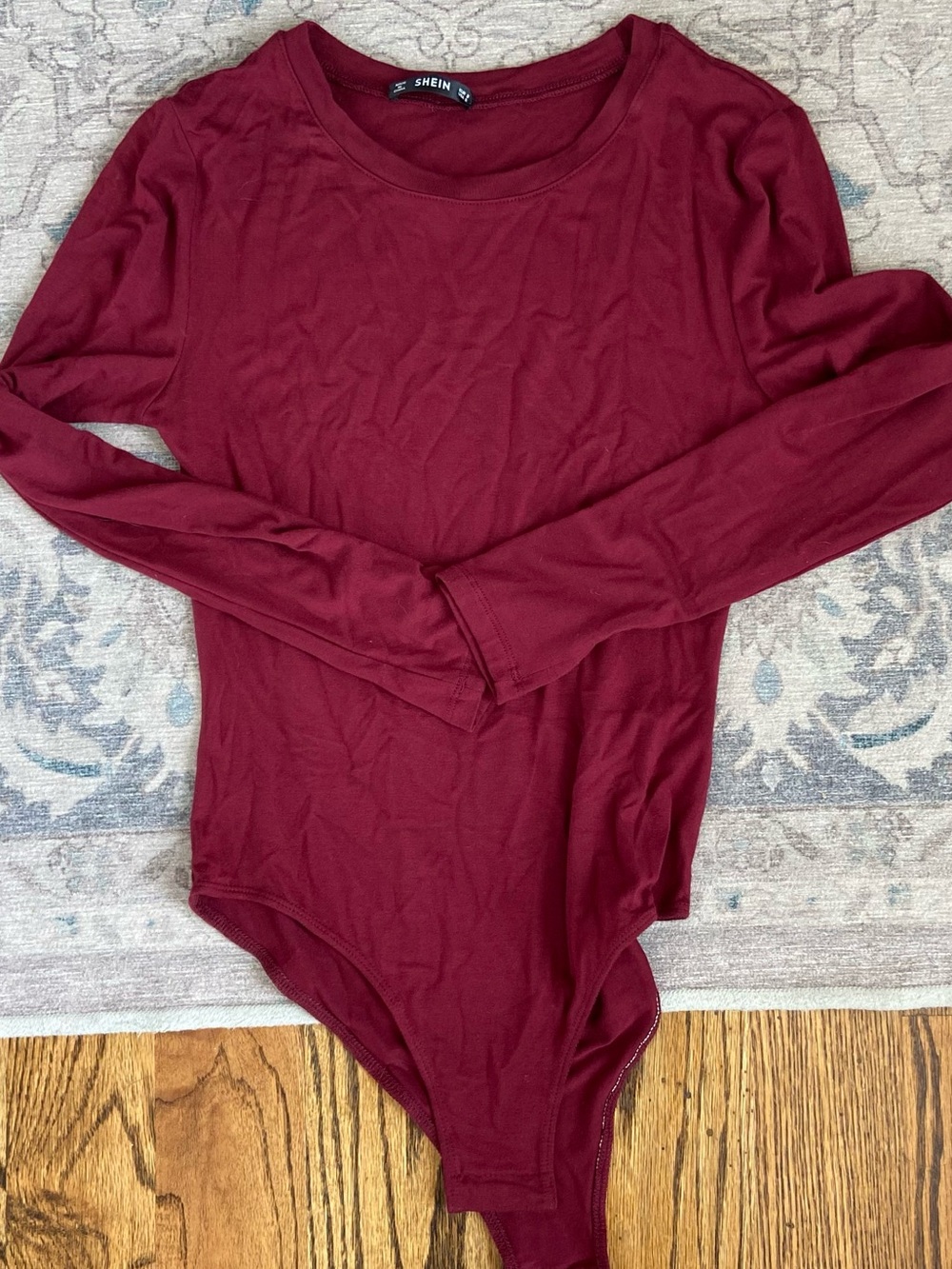SHEIN Maroon/wine long sleeve crew neck bodysuit small NWOT